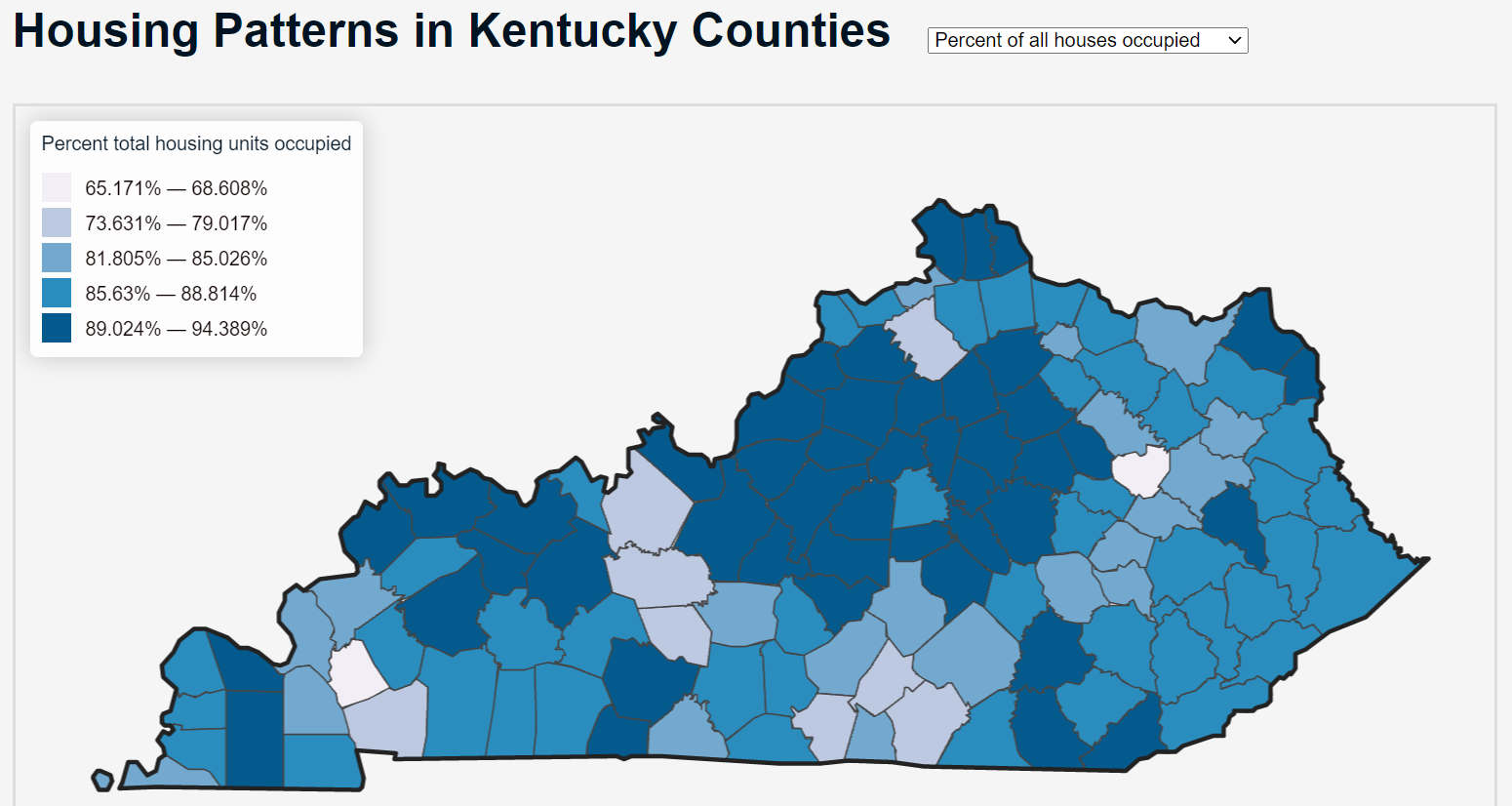 Housing Patterns in Kentucky Counties, 2010